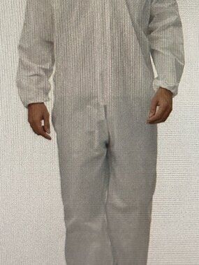 White Hazmat Suit Disposable Coveralls with Hood, Painters Suit, Size S